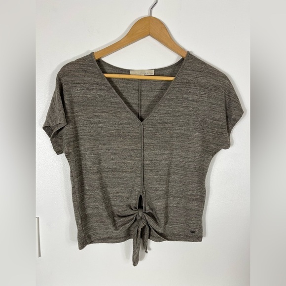 Monk and Lou Tie Front Womens Size XXS Short Sleeve Top - Picture 1 of 7